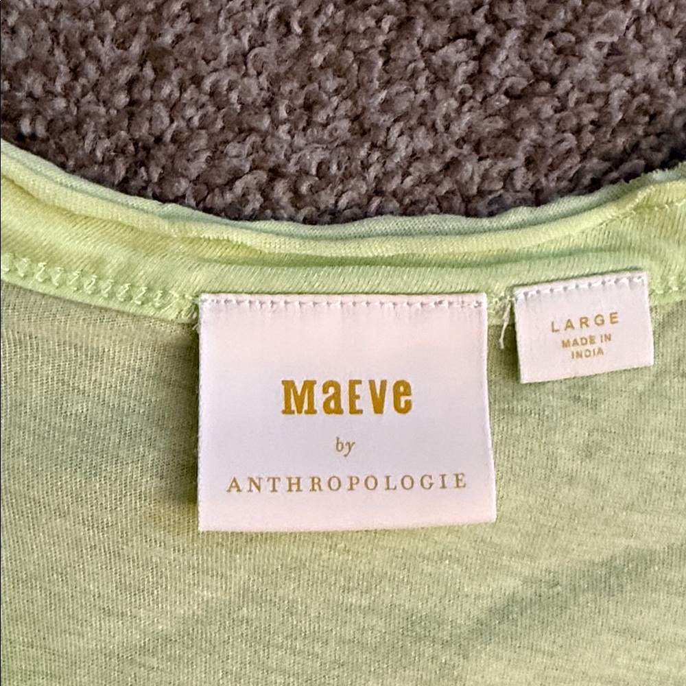 Maeve by Anthropologie Green Short Sleeve Top - Picture 2 of 6